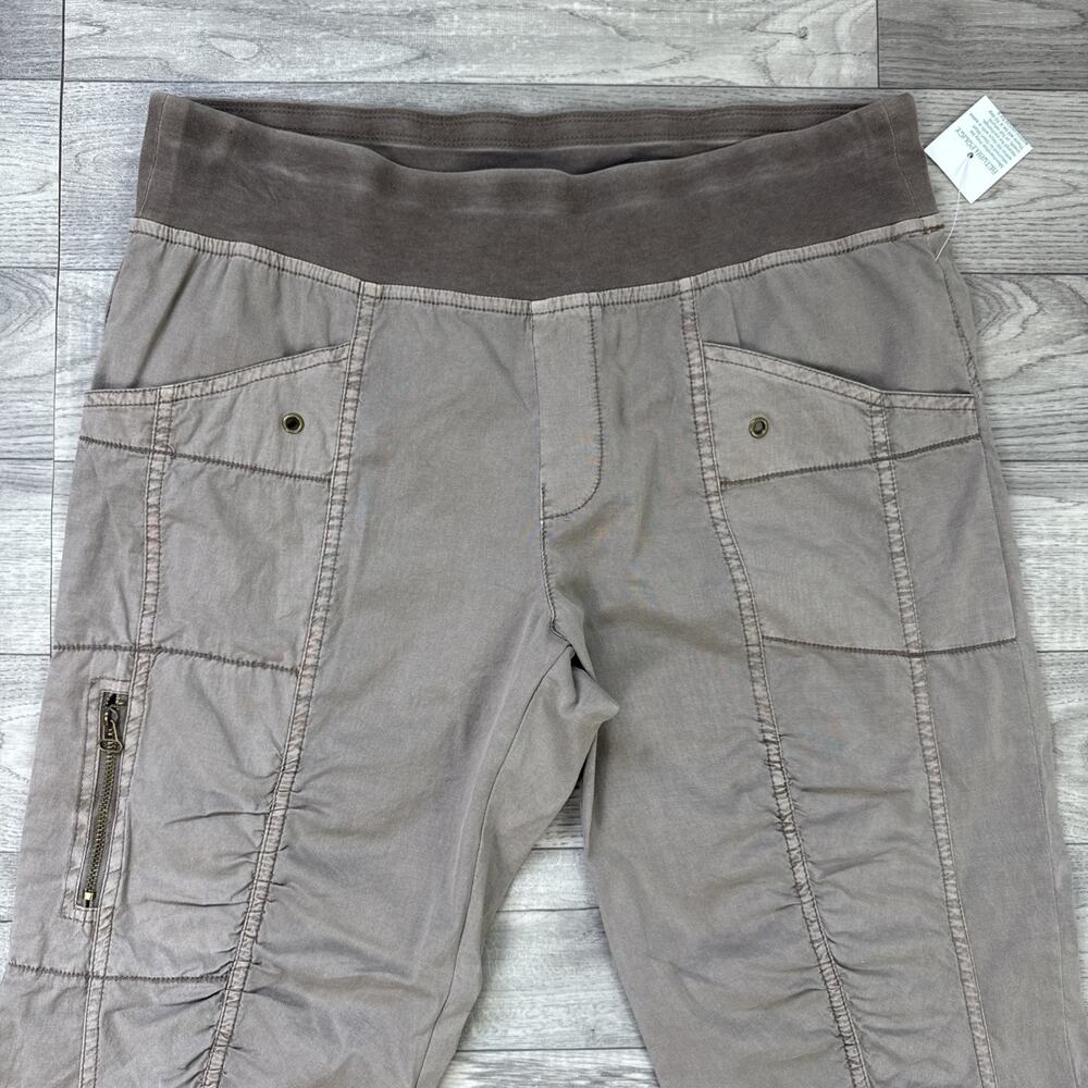 XCVI Mind Set Straight Leg Cropped Pants Pull On Stretch Brown sz M - Picture 3 of 7